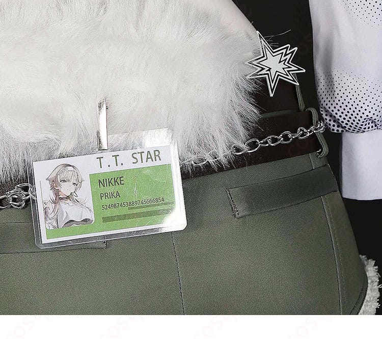 プリカのコスプレ衣装に付属するT.T. STAR名札のディテール
