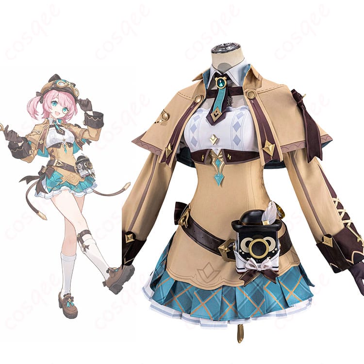 原神 シャルロット「ハーロック変奏曲」コスプレ衣装の人物着用イメージと全身コーディネート