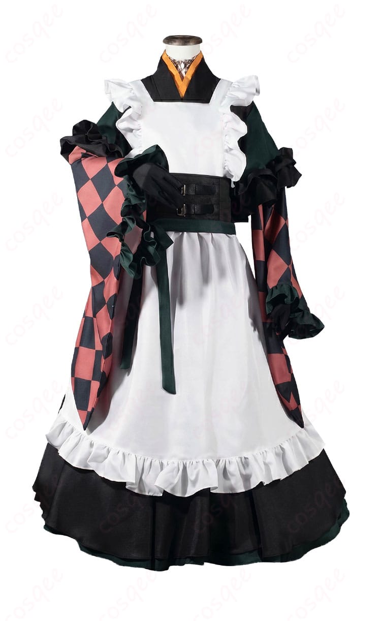 hololive 儒烏風亭らでん メイド服コスプレ衣装のトップス・エプロン・スカート正面