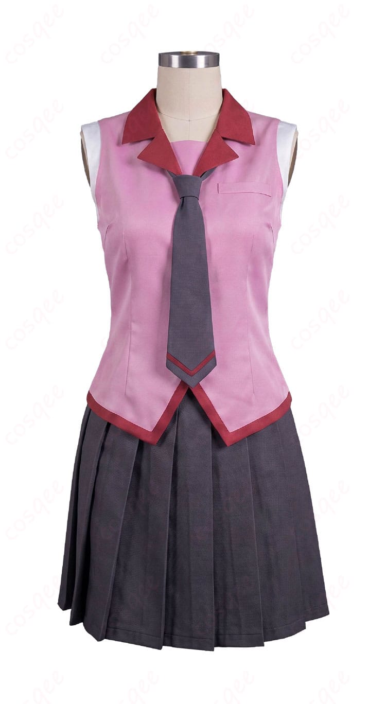 私立直江津高校女子制服のベストと胸元ネックウェアのディテール