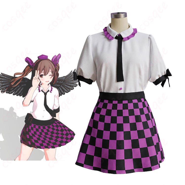東方Project 姫海棠はたてのキャラクターイメージと制服風コスプレ衣装4点セット