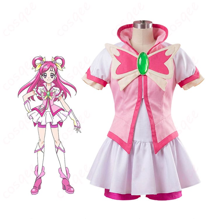 夢原のぞみ/キュアドリームのキャラクターイメージと変身後コスプレ衣装セット
