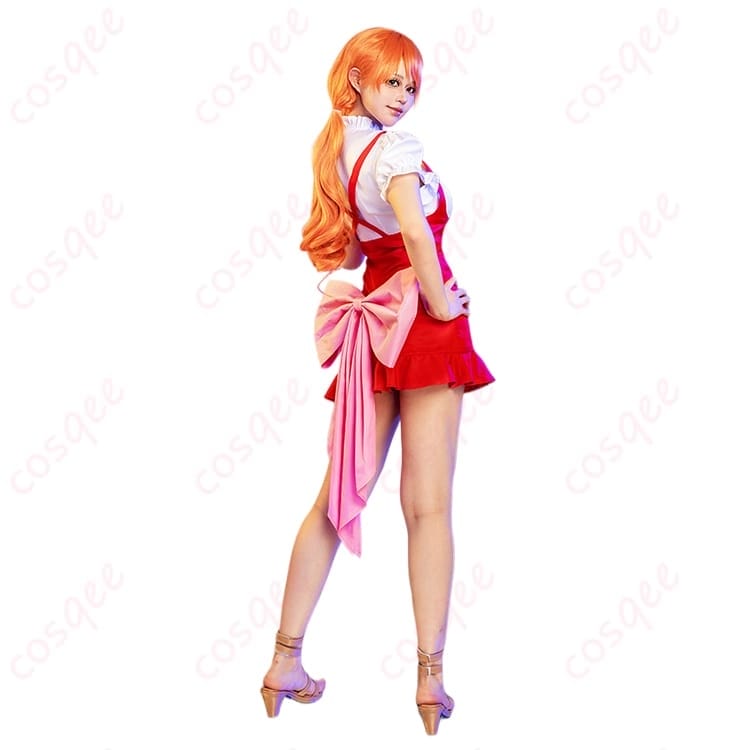 ONE PIECE ナミ ホールケーキアイランド編 赤いドレス衣装｜上品に映える再現コスプレ - 4枚目の画像