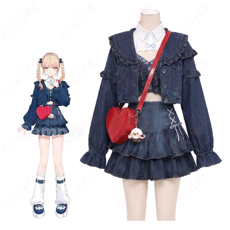 にじさんじ 水面まどか 初の新衣装デニムセットアップ私服Ver.の着用イメージと衣装全体