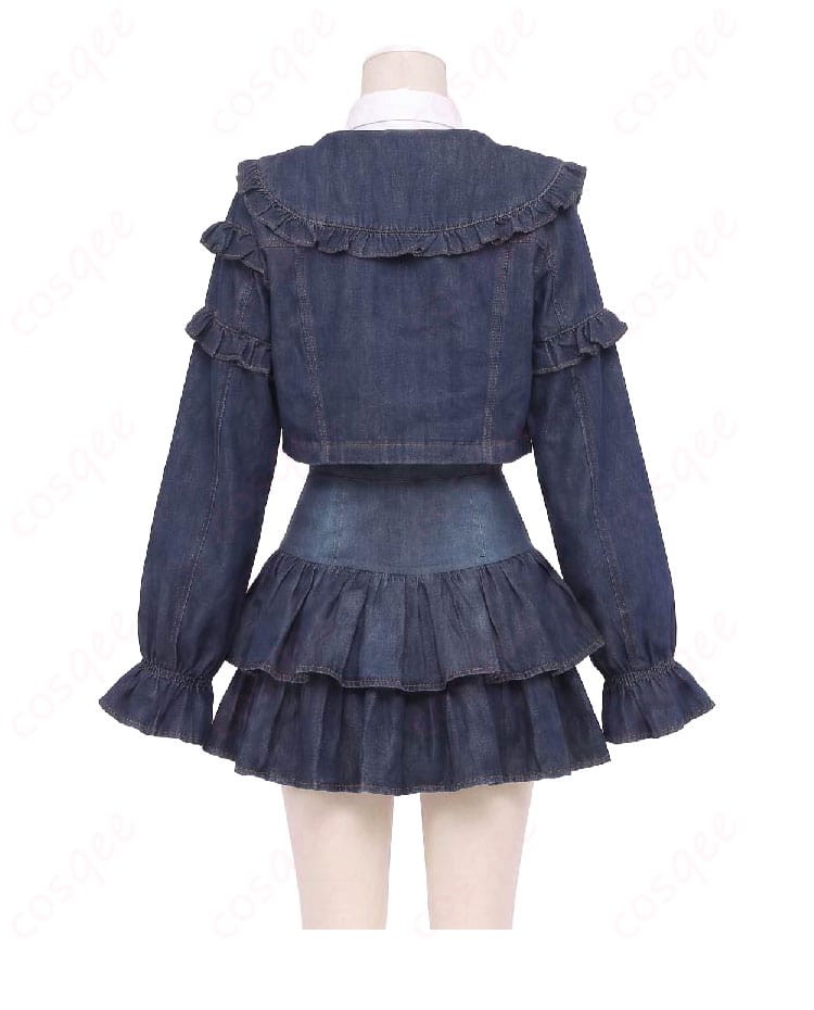 水面まどか デニムセットアップ私服Ver.コスプレ衣装の背面デザイン