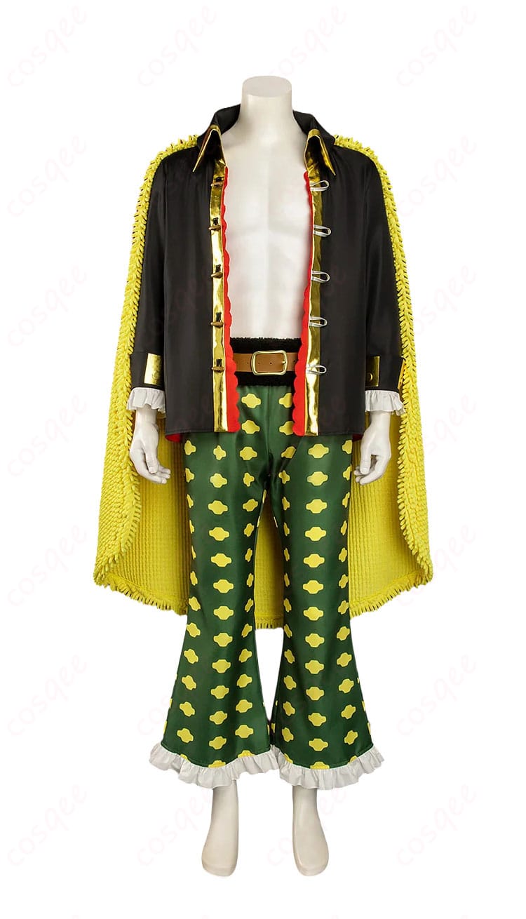 ONE PIECE 海賊無双4 黒ひげコスプレ衣装の正面全体、アウターとウエストサッシュの見え方