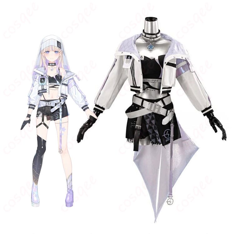 ホロライブプロダクション轟はじめのキャラクタービジュアルとブラックオーロラ衣装
