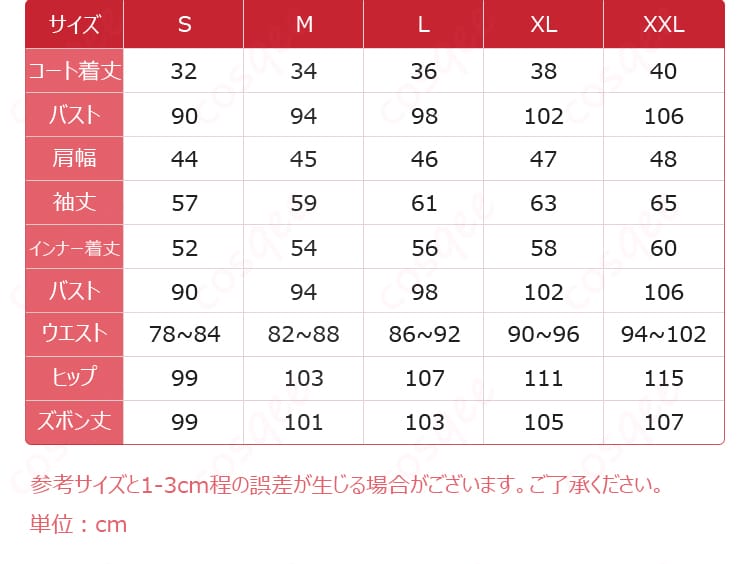 月永レオMM Knights衣装のセット内容とサイズ案内