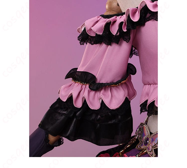 紫吹蘭コスプレ衣装の袖口とグローブ装飾