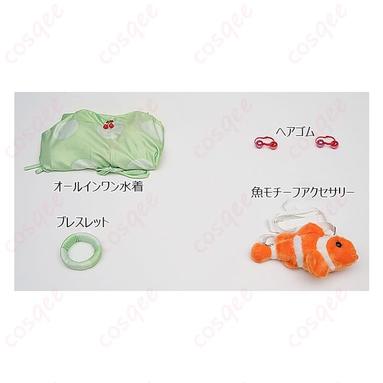 ブルアカ シュエリン水着コスプレ衣装｜伸縮素材で快適、魚モチーフ小物付き - 5枚目の画像