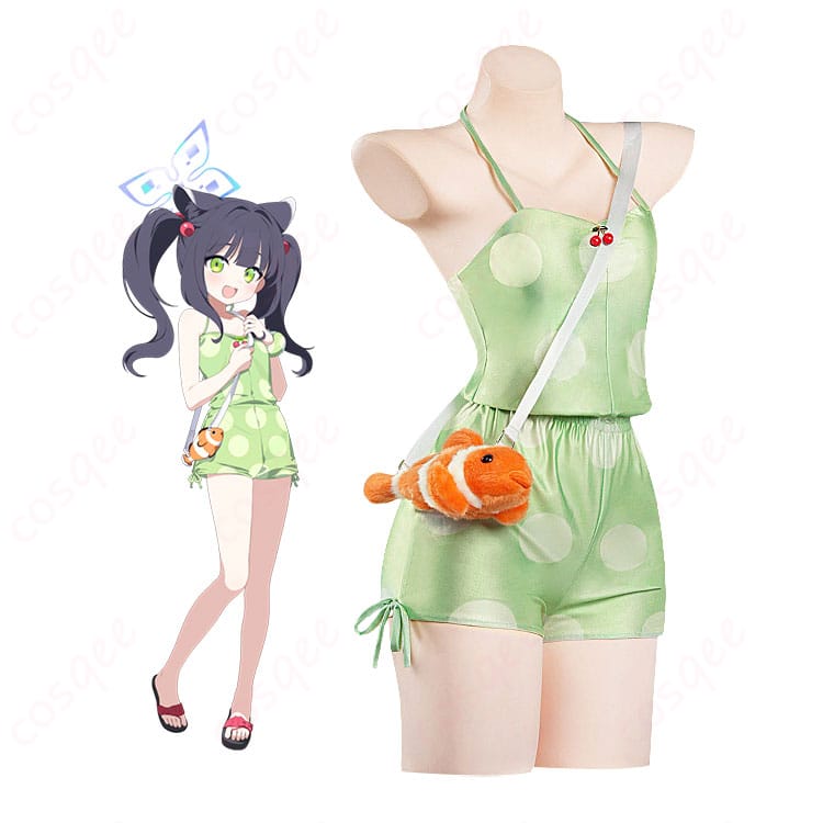 ブルーアーカイブのシュエリン（水着）キャラクターイメージとグリーンドット衣装