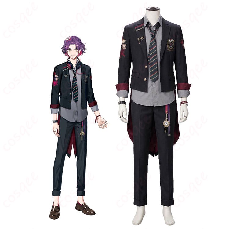 にじさんじ渡会雲雀のキャラクタービジュアルとVOLTACTION制服コスプレ衣装の比較イメージ