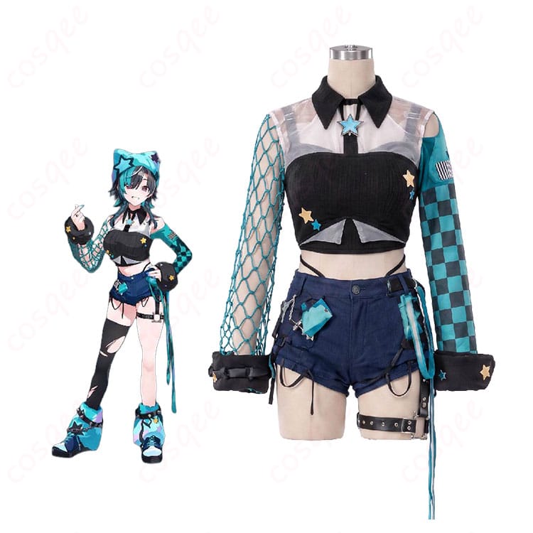 ホロライブプロダクション輪堂千速とHarajuku original vol.1コスプレ衣装の着用イメージ