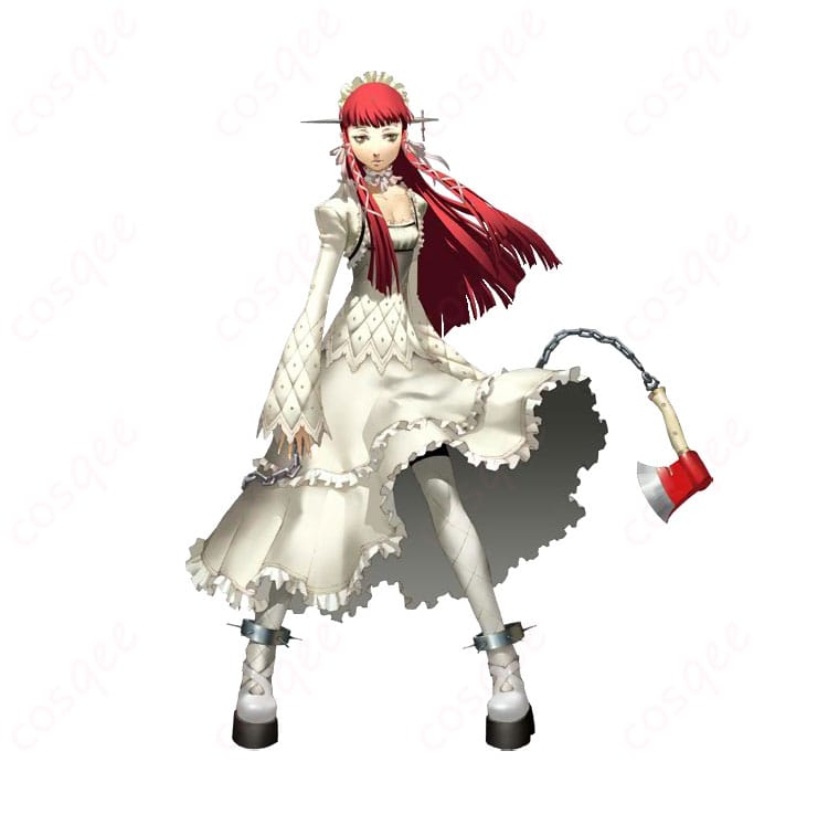 『ペルソナ3』チドリの赤×黒ゴシックロリータ調コスプレ衣装の着用イメージ