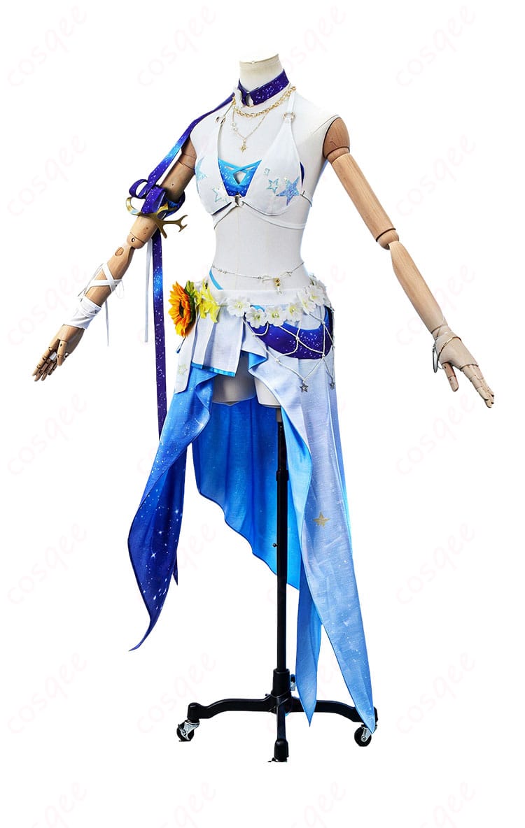 ロビン「夏空の歌」コスプレ衣装の軽やかな側面シルエット