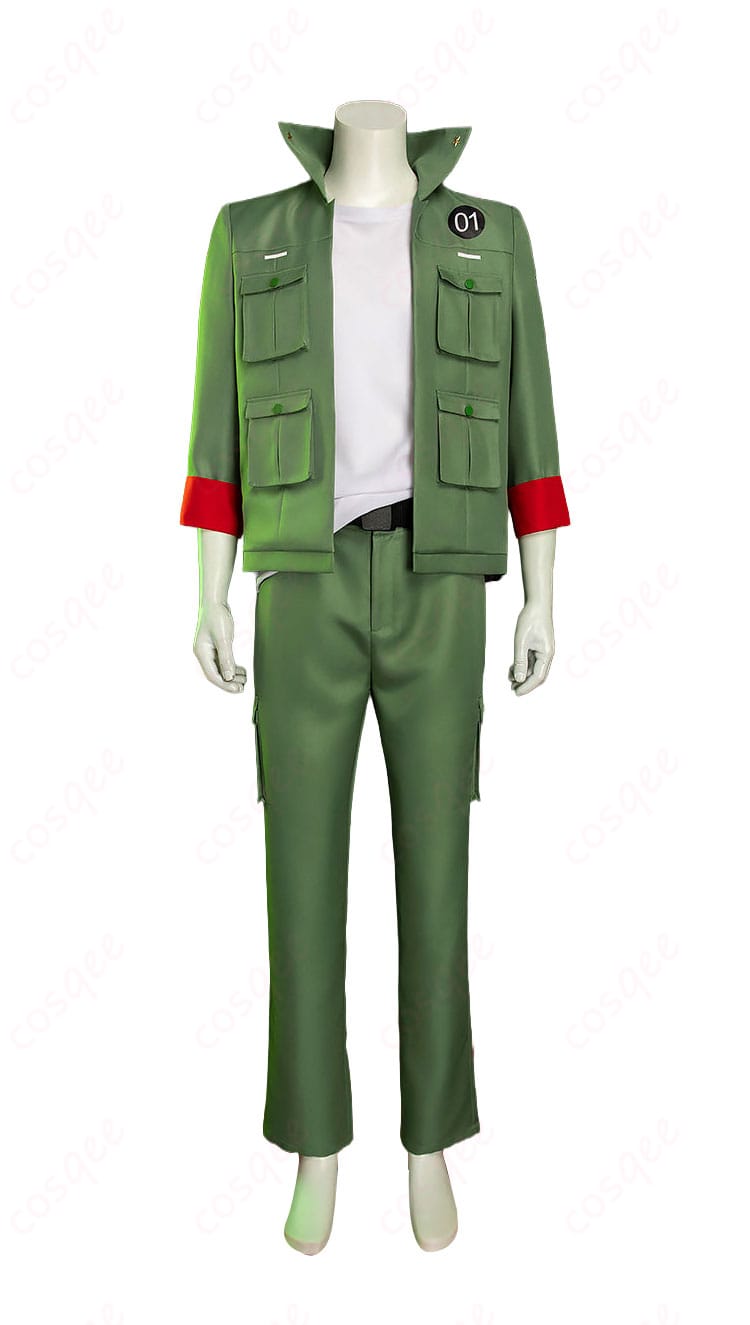 コロネロ軍服風コスプレ衣装の正面デザインと高コントラスト配色