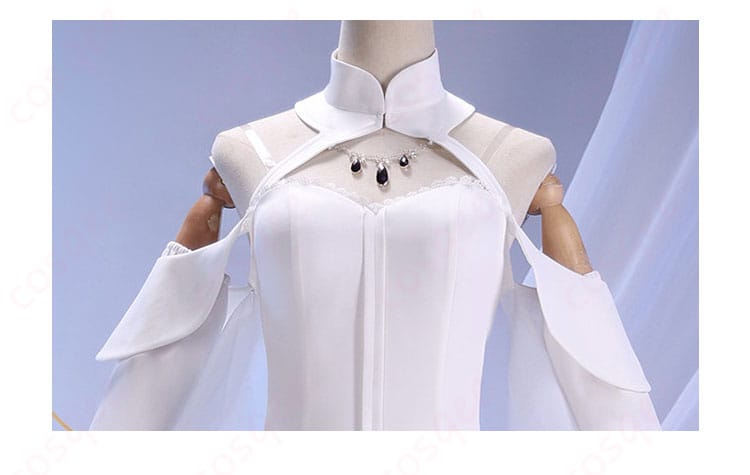エミリア花嫁姿コスプレ衣装のトップス前面と縫製ディテール