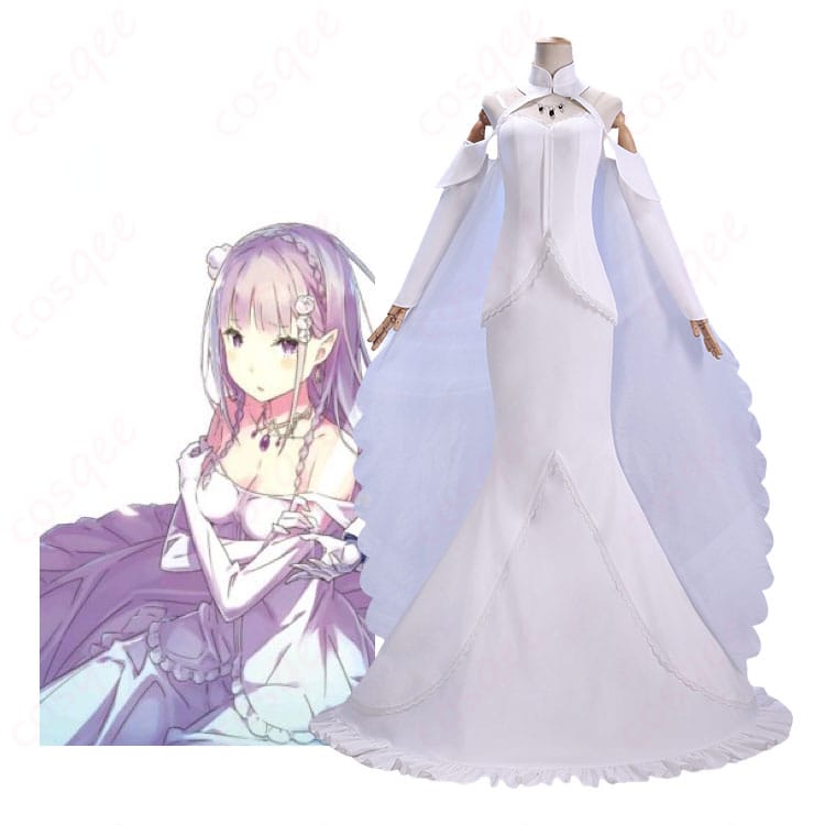 『Re:ゼロから始める異世界生活』エミリア花嫁姿のキャラクターイメージとコスプレ衣装