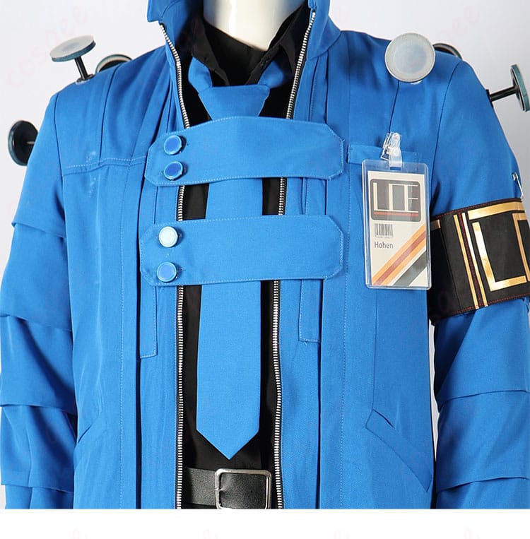 ホーエンハイム制服コスプレ衣装の襟元とネクタイのディテール