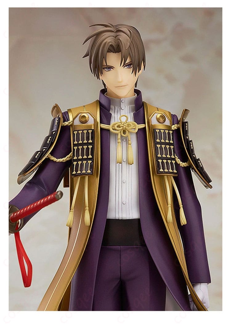 刀剣乱舞ONLINE へし切長谷部衣装のシャツ、胸飾り、肩掛けの上半身ディテール