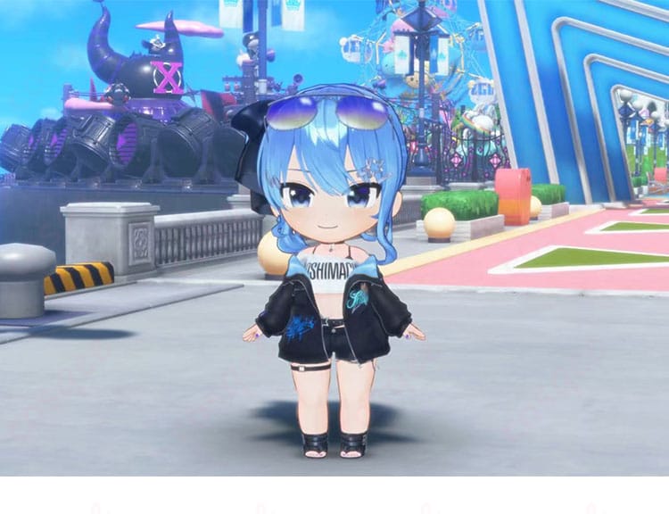 星街すいせい水着Ver.コスプレ衣装のコート、トップス、ショートパンツ正面