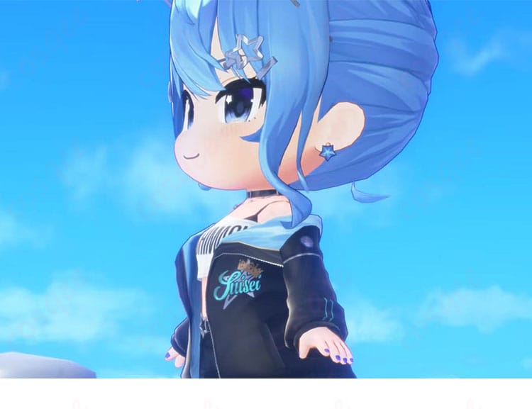 星街すいせい水着Ver.コスプレ衣装の左側シルエットと太ももベルト