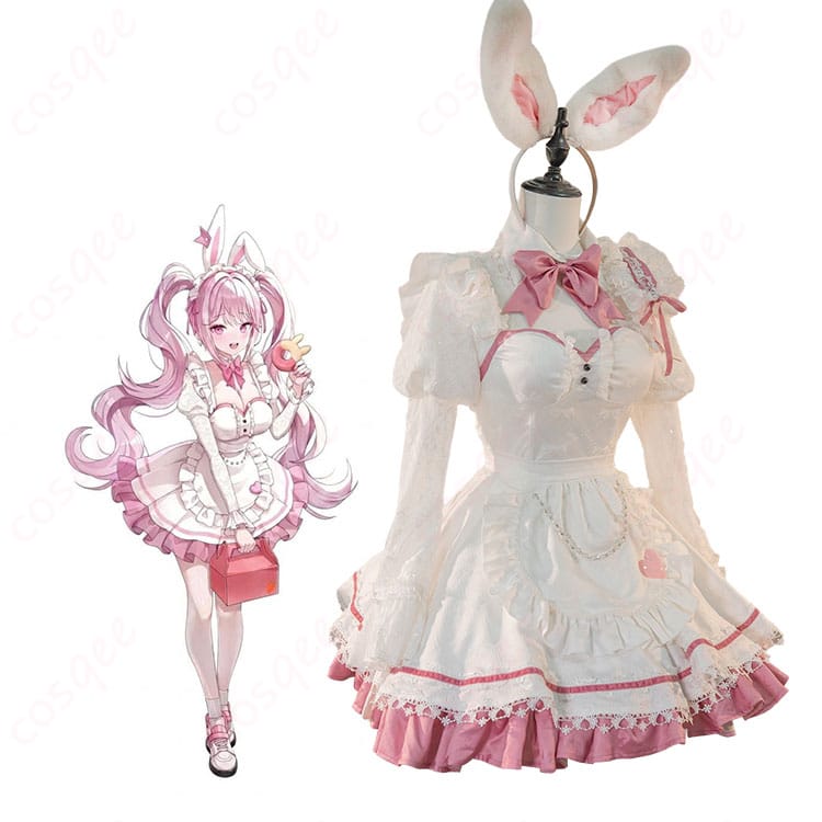 勝利の女神:NIKKE アリスのキャラクターイメージと白メイド衣装セット