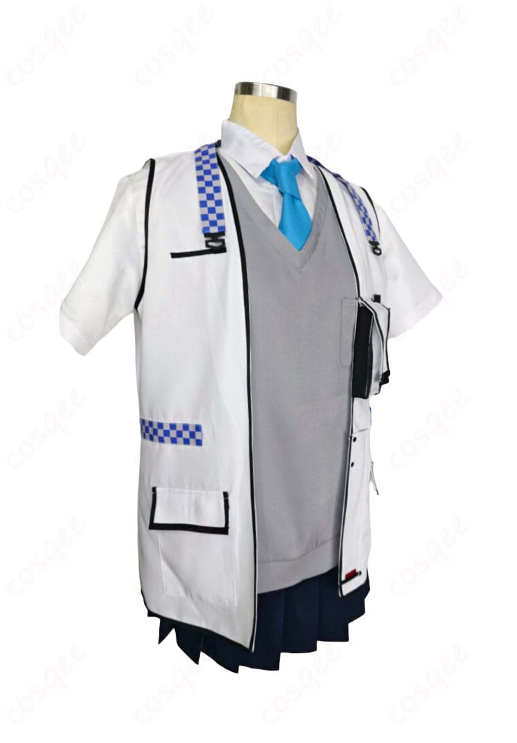 ブルーアーカイブのミレニアム制服コスプレ衣装右側の縫製と装飾ディテール