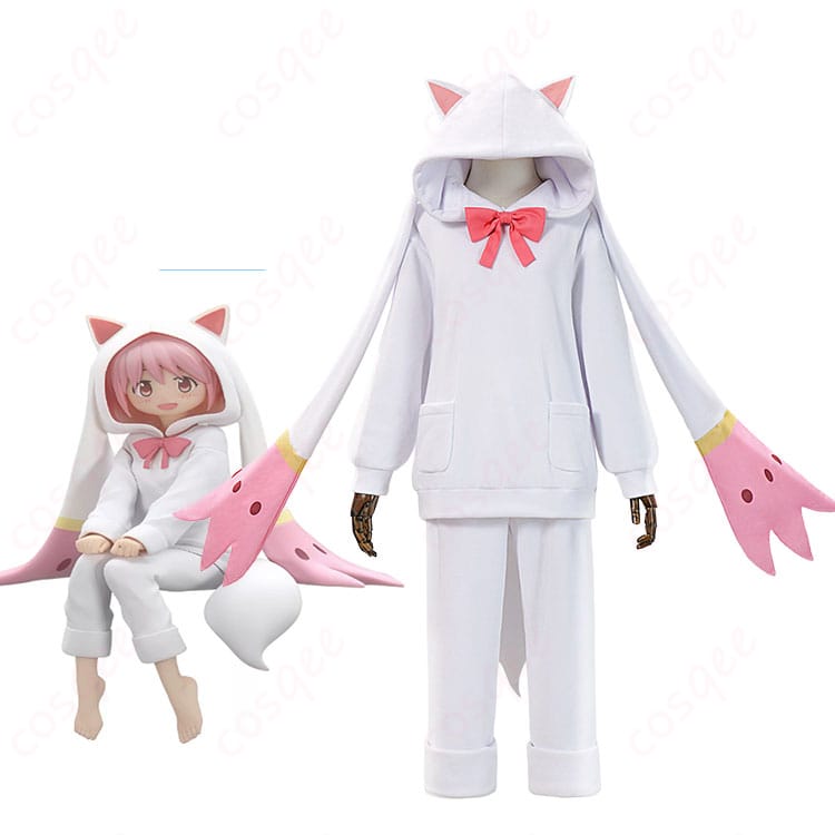 『魔法少女まどか☆マギカ』鹿目まどかとキュゥべえ着ぐるみパジャマ衣装のイメージ