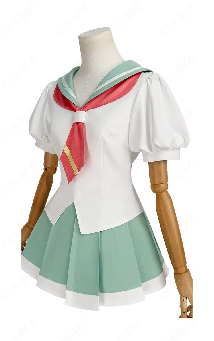 私立鳳学園女子制服コスプレ衣装の右側シルエットとセーラーカラー