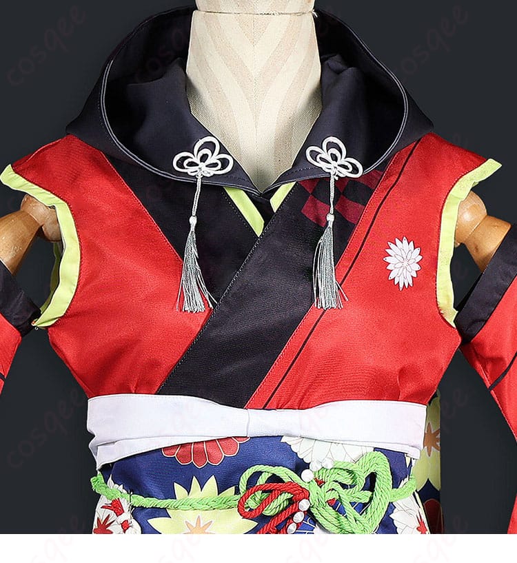 冠菊コスプレ衣装の襟元と装飾ディテール