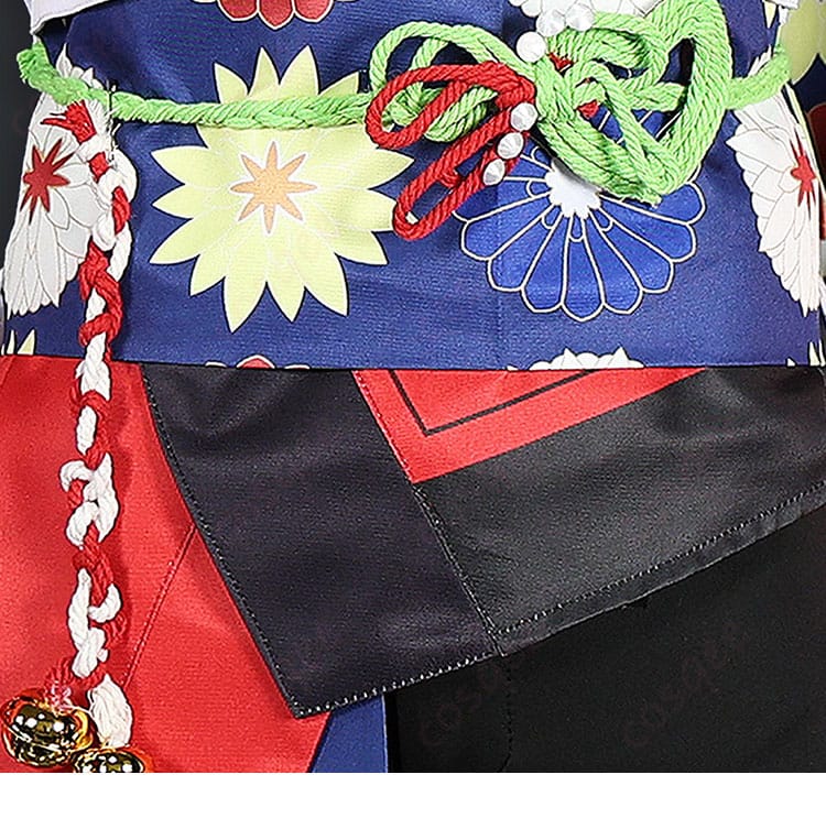冠菊コスプレ衣装の腰まわりに結ぶ飾り紐