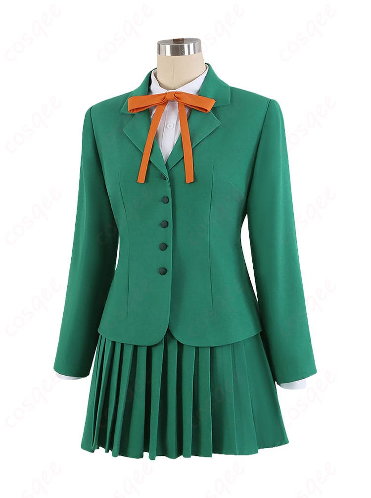 鳳凰寺風の学園制服コスプレ衣装を右側から見たシルエットとディテール
