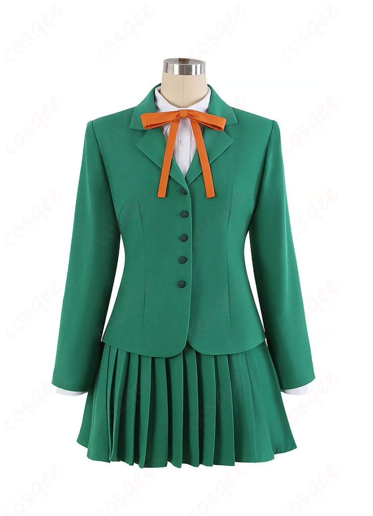鳳凰寺風 制服Ver.コスプレ衣装のグリーンジャケットとプリーツスカート正面