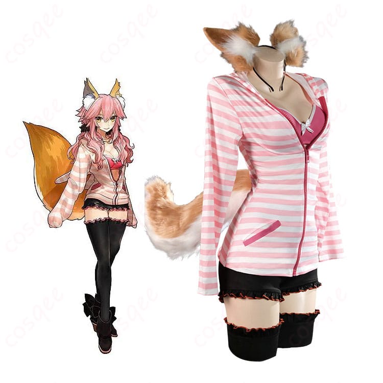 『Fate/EXTRA CCC』玉藻の前のキャラクターイメージと春色の現代衣装の商品比較