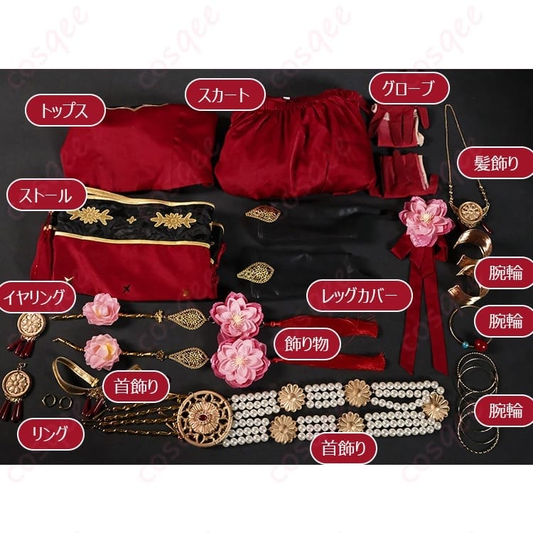 Fate/Grand Order ドゥルガー第2再臨コスプレ衣装・装飾品セット - 6枚目の画像