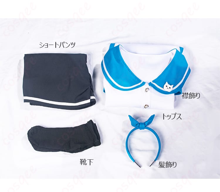 天童アリスのトップス、ショートパンツ、髪飾り、襟飾り、靴下の5点セット