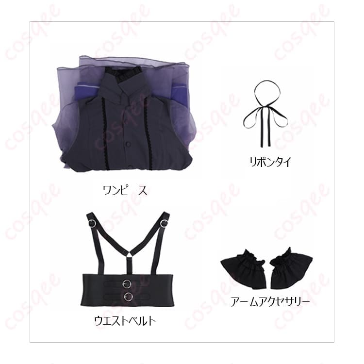BanG Dream! 藤都子 紫グラデーションロングドレス コスプレ衣装 - 5枚目の画像