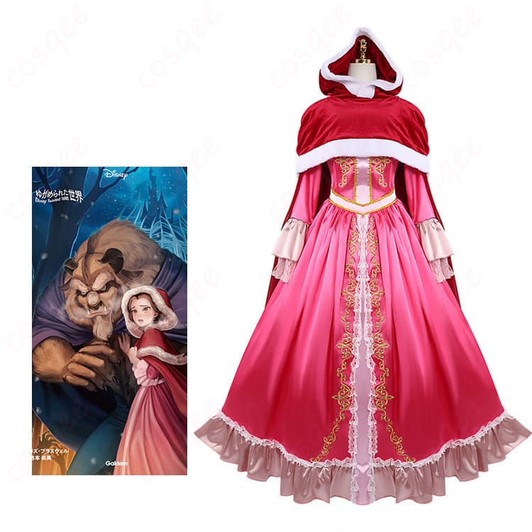 ベルのキャラクターイメージと赤フードケープ衣装の商品比較