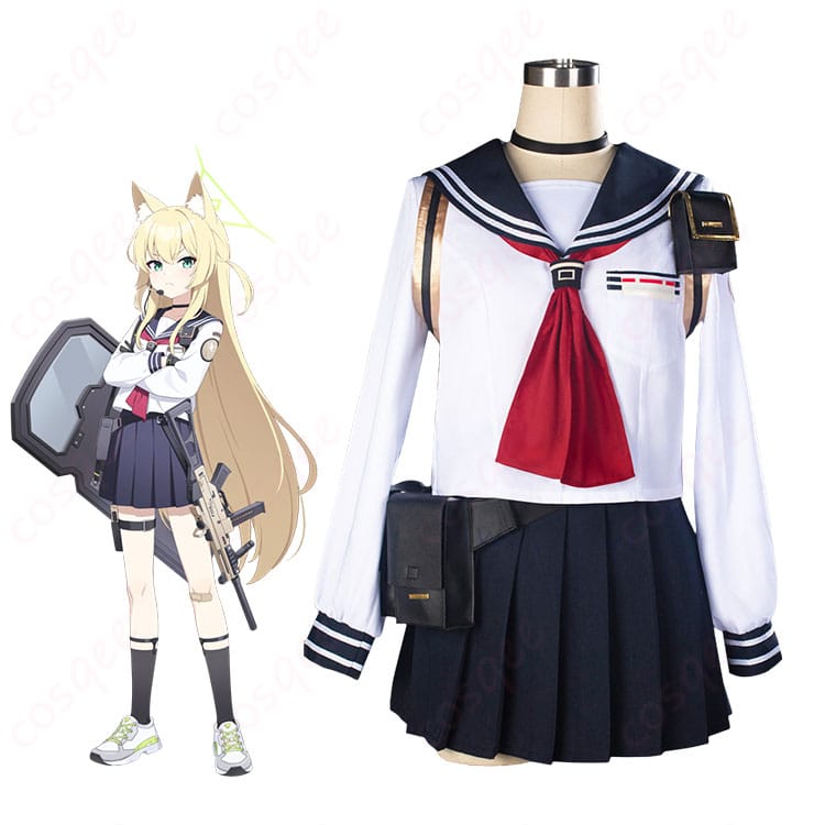 『ブルーアーカイブ』高倉クルミのキャラクターイメージとFOX小隊通常制服の商品全体像