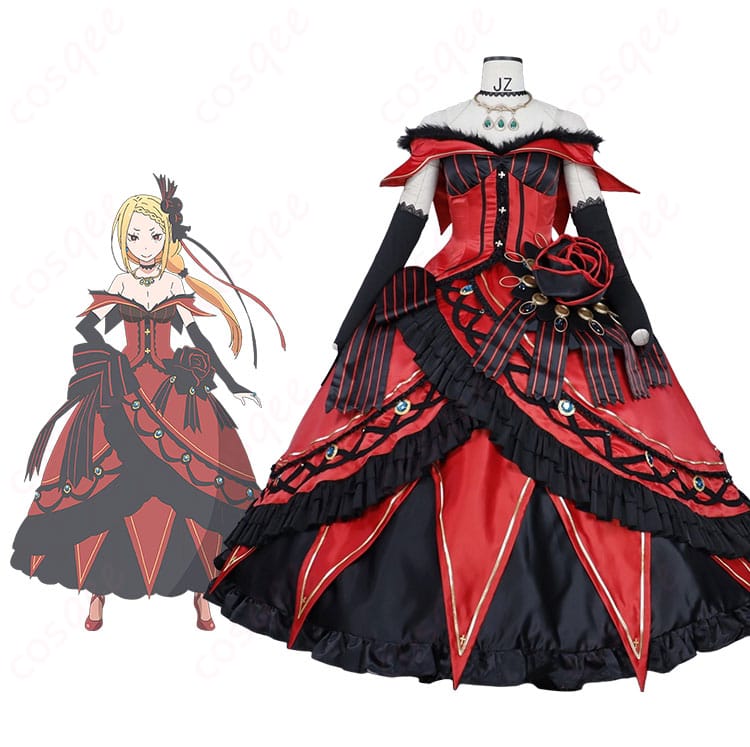 プリシラ・バーリエルのキャラクターイメージとコスプレ衣装の商品構成