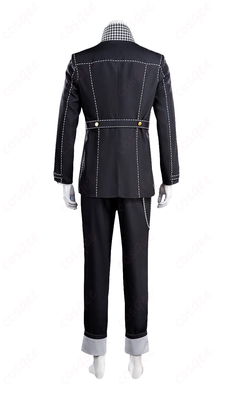 白鐘直斗の探偵風制服コスプレ衣装背面、ジャケットの形状と装飾