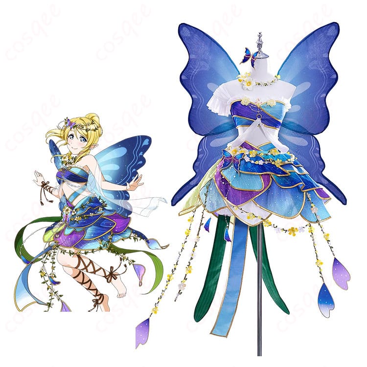 絢瀬絵里の妖精の国編「いっしょに練習」覚醒後のキャラクター画像とコスプレ衣装の比較