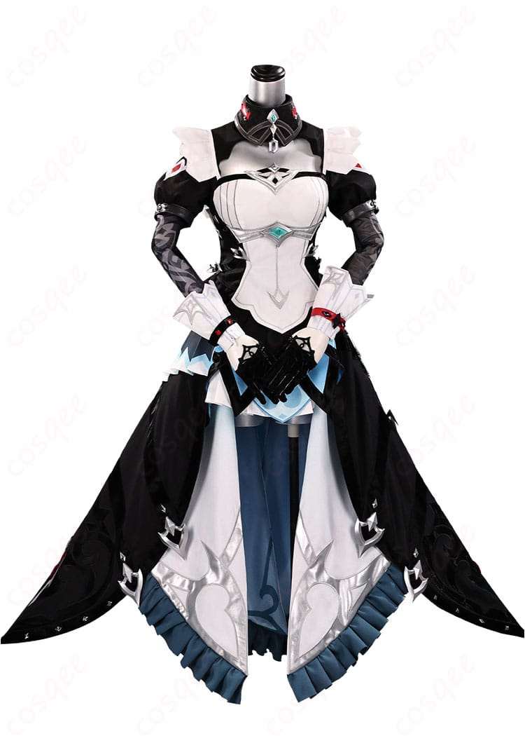 原神 ダニカ メイド長Ver.の黒×白コスプレ衣装の正面