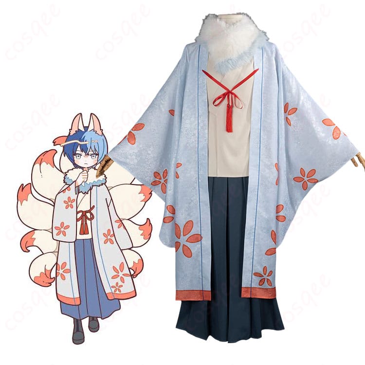 青柳冬弥のキャラクター画像と「あやかし横丁の夏休み」コスプレ衣装の商品画像