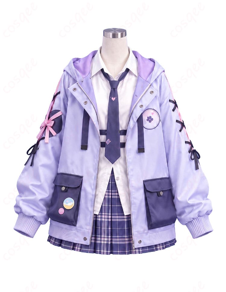 結城さくな 2026新衣装 制服Ver.のアウター、シャツ、チェック柄スカートの正面画像