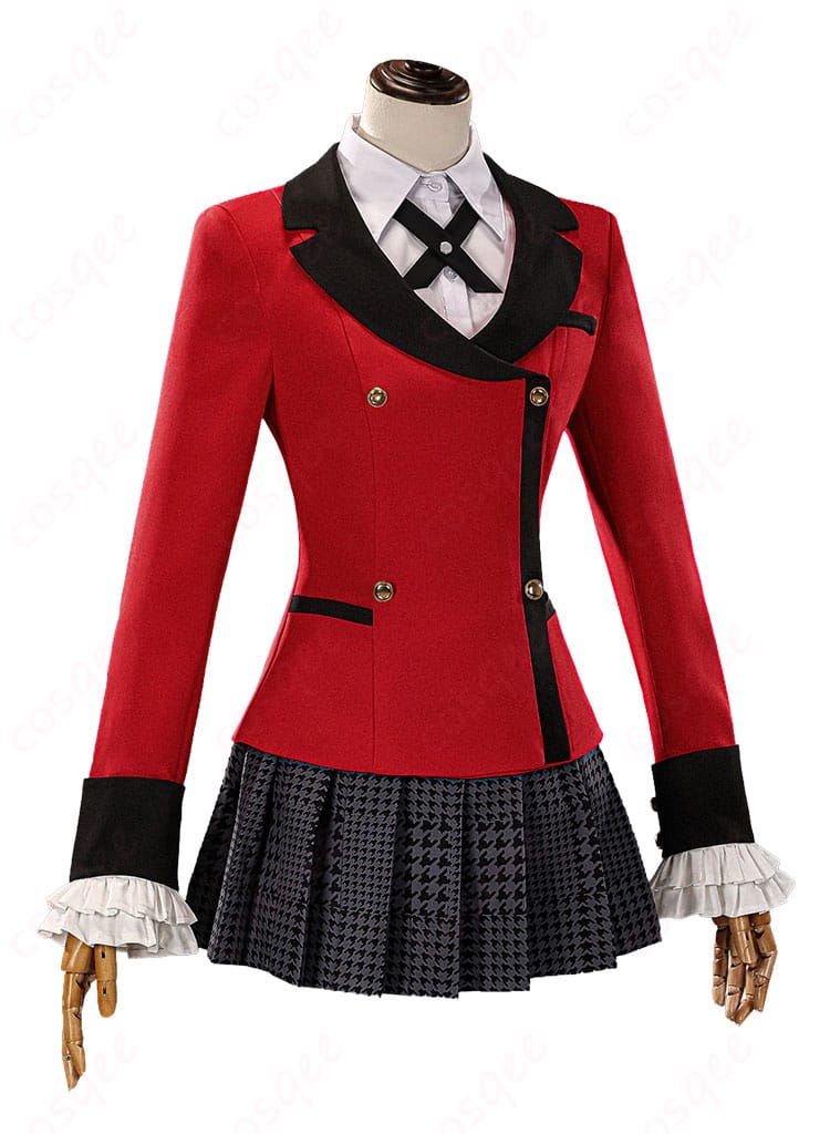 桃喰綺羅莉の学園制服コスプレ衣装の側面シルエット