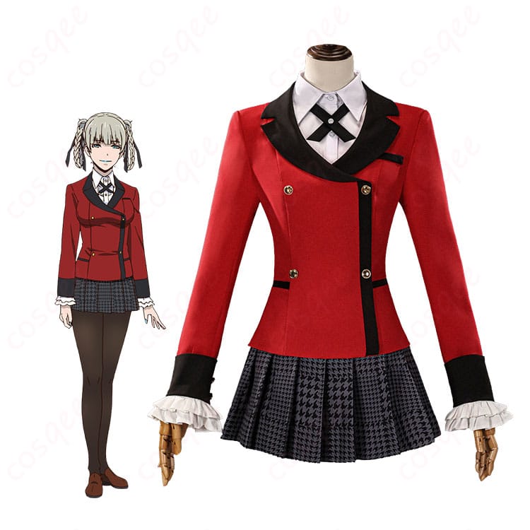 賭ケグルイの桃喰綺羅莉のキャラクター画像と生徒会長制服コスプレ衣装の比較