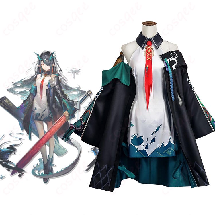 アークナイツ シー(夕)コスプレ衣装 正面とキャラクターとの組み合わせ画像 コスプレ通販 高忠実度再現