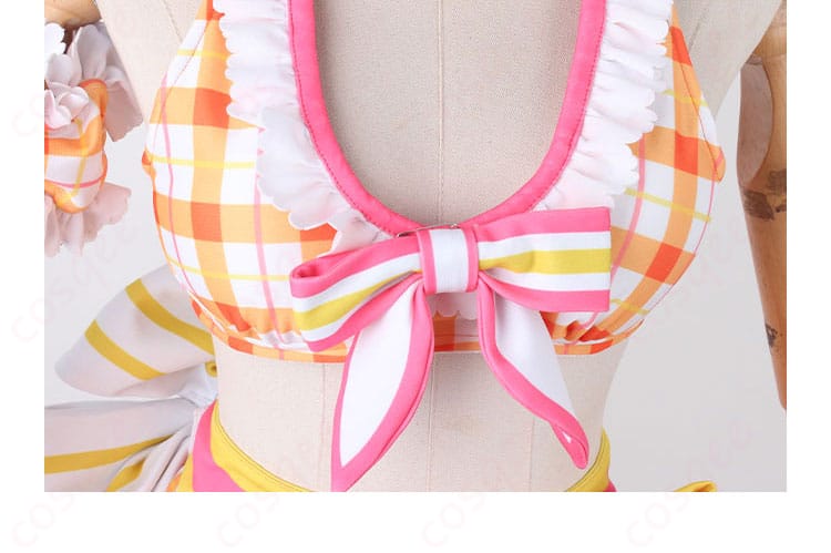 スペシャルウィーク コスプレ衣装 トップス前面リボン装飾アップ|水着衣装のキーポイント
